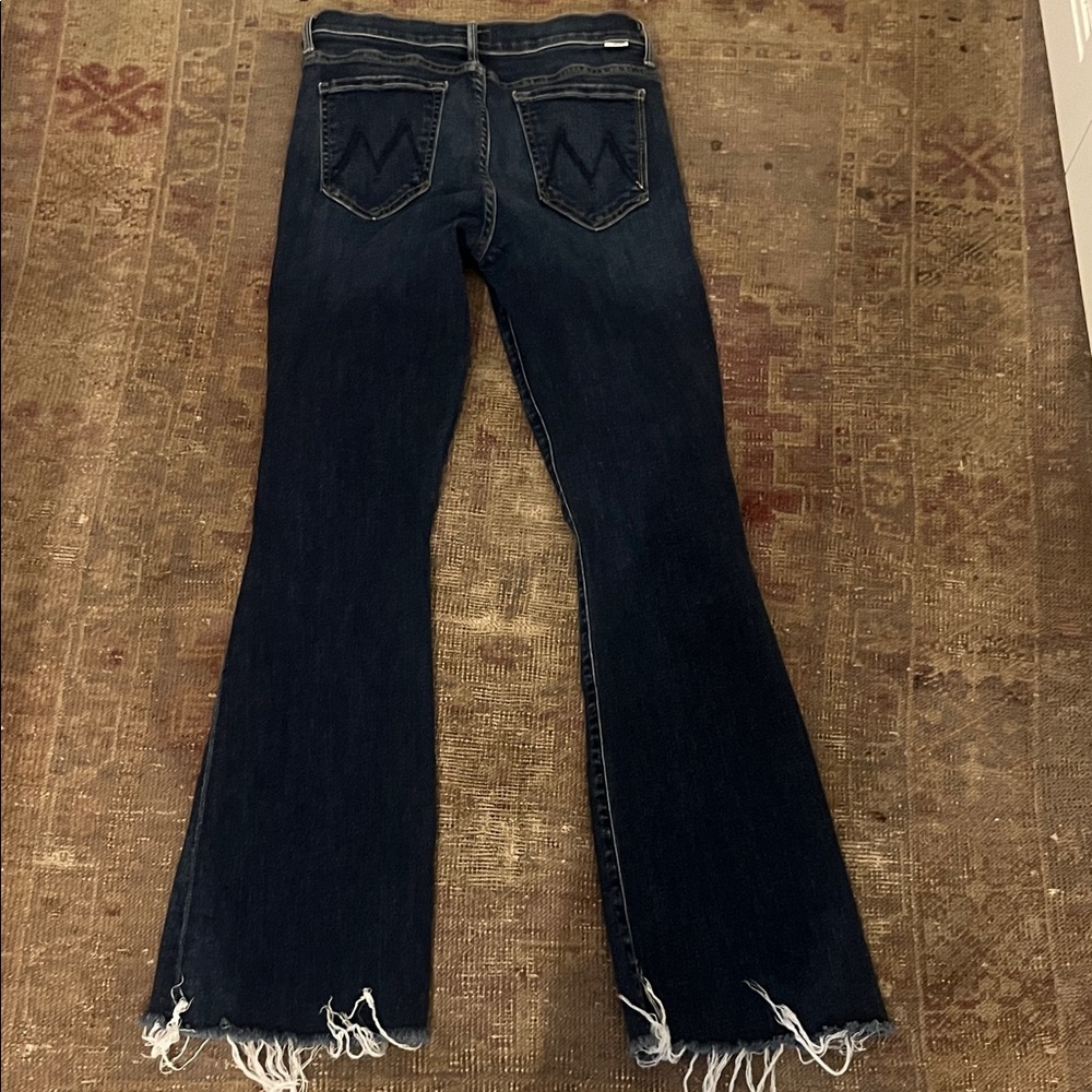 MOTHER Dark Blue Indigo Back-Pocket Jeans - Picture 2 of 8
